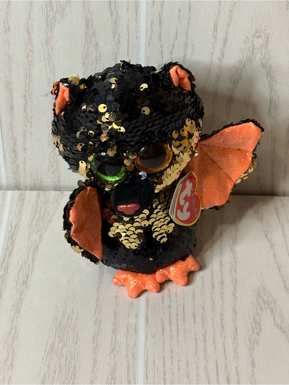 Halloween Flippables OMEN Limited Collection Sequin Bat Beanie Boo New